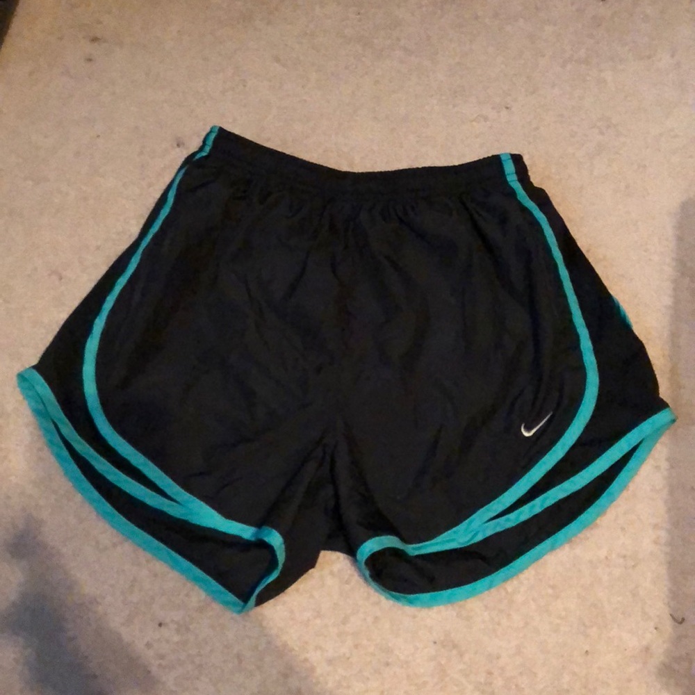 Black Nike shorts - teal details
